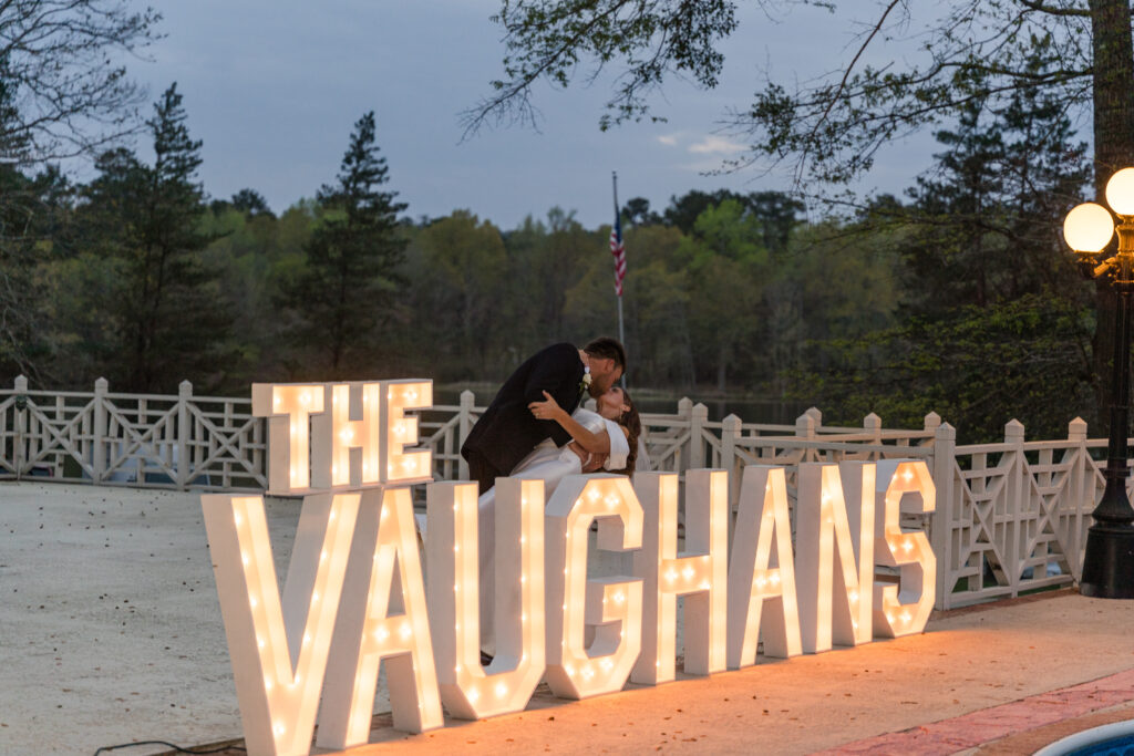 Wedding sign at oak island mansion