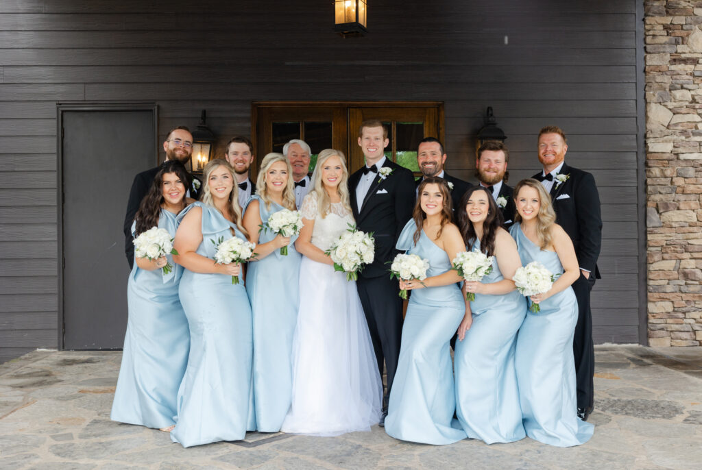 Taylor and Alex with their full wedding party at Park Crest
