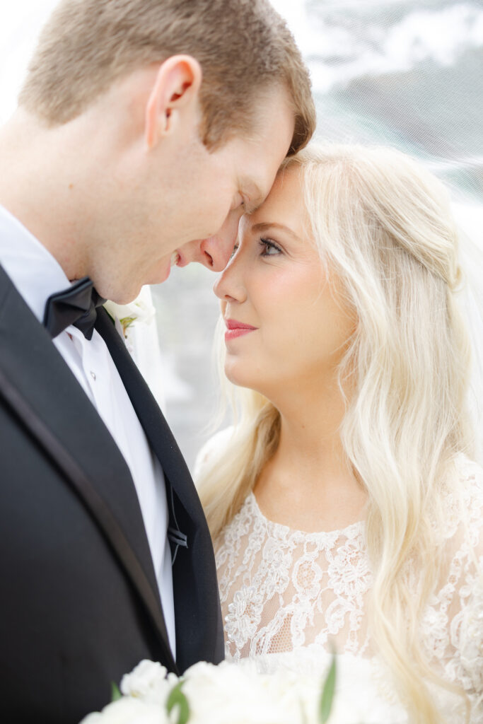 Taylor and Alex sharing a romantic moment during their Park Crest wedding