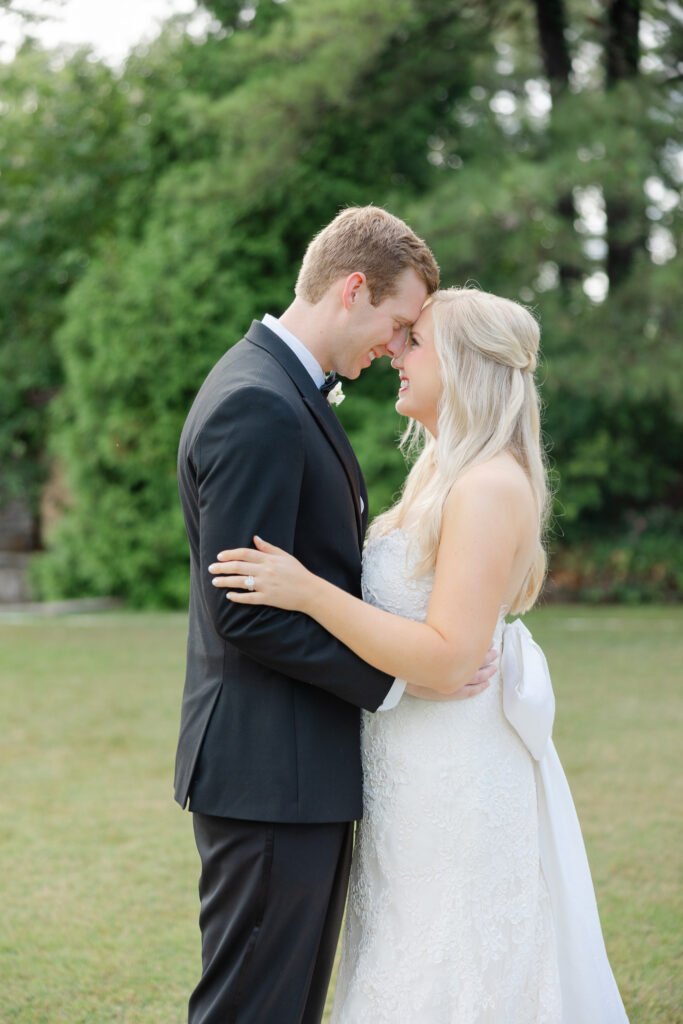 Romantic portrait of Taylor and Alex on their wedding day at Park Crest