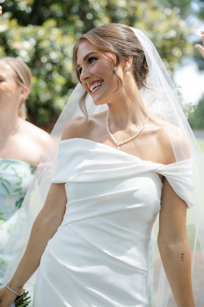 Brooke being playful during bridal portraits at Old Overton Country Club