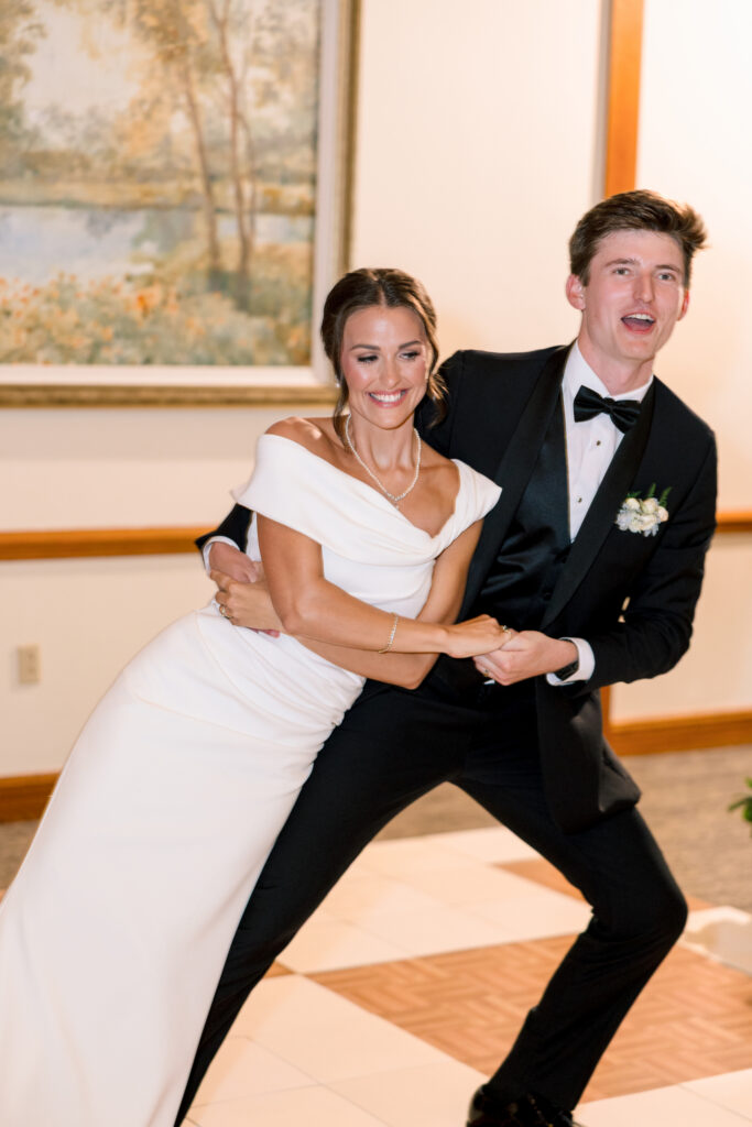 Brooke and Zach sharing their first dance at Old Overton Country Club